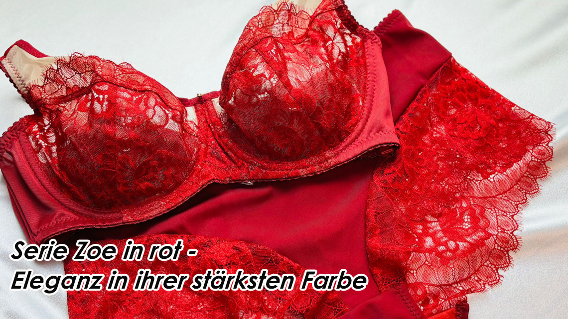 Pure Eleganz verspricht die Serie Zoe in rot von eVe dessous